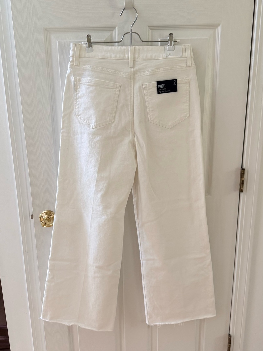 PAIGE NWT - White Wide-Leg Crop Jeans - Picture 2 of 4